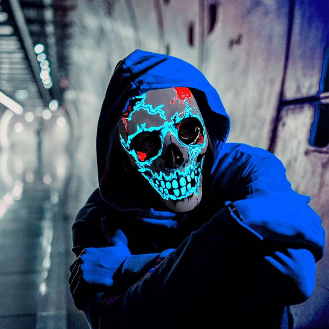 Mascara Luminosa Calavera: Perfecta para las noches de Halloween