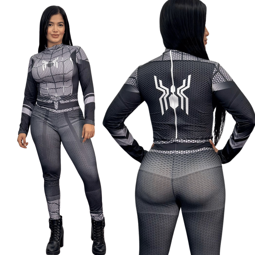 Enterizo Spiderman Negro Halloween