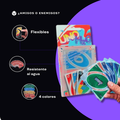 Cartas Uno H2O Sumergibles en Agua
