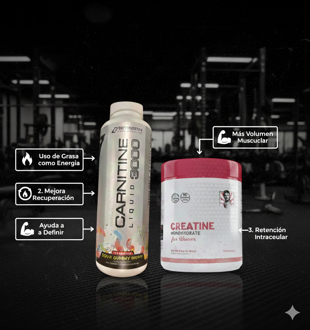 Carnitina Líquida + Creatina en Polvo – Reduce Grasa y Potencia Tu Músculo 🏋️‍♂️🔥 – 🎁Solo por Hoy 50% OFF